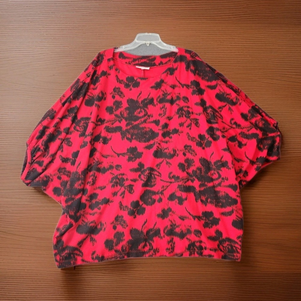 NWT Bryn Walker‎ L Wilder Floral Print Viscose Jersey Elbow Dolman Sleeve Tunic